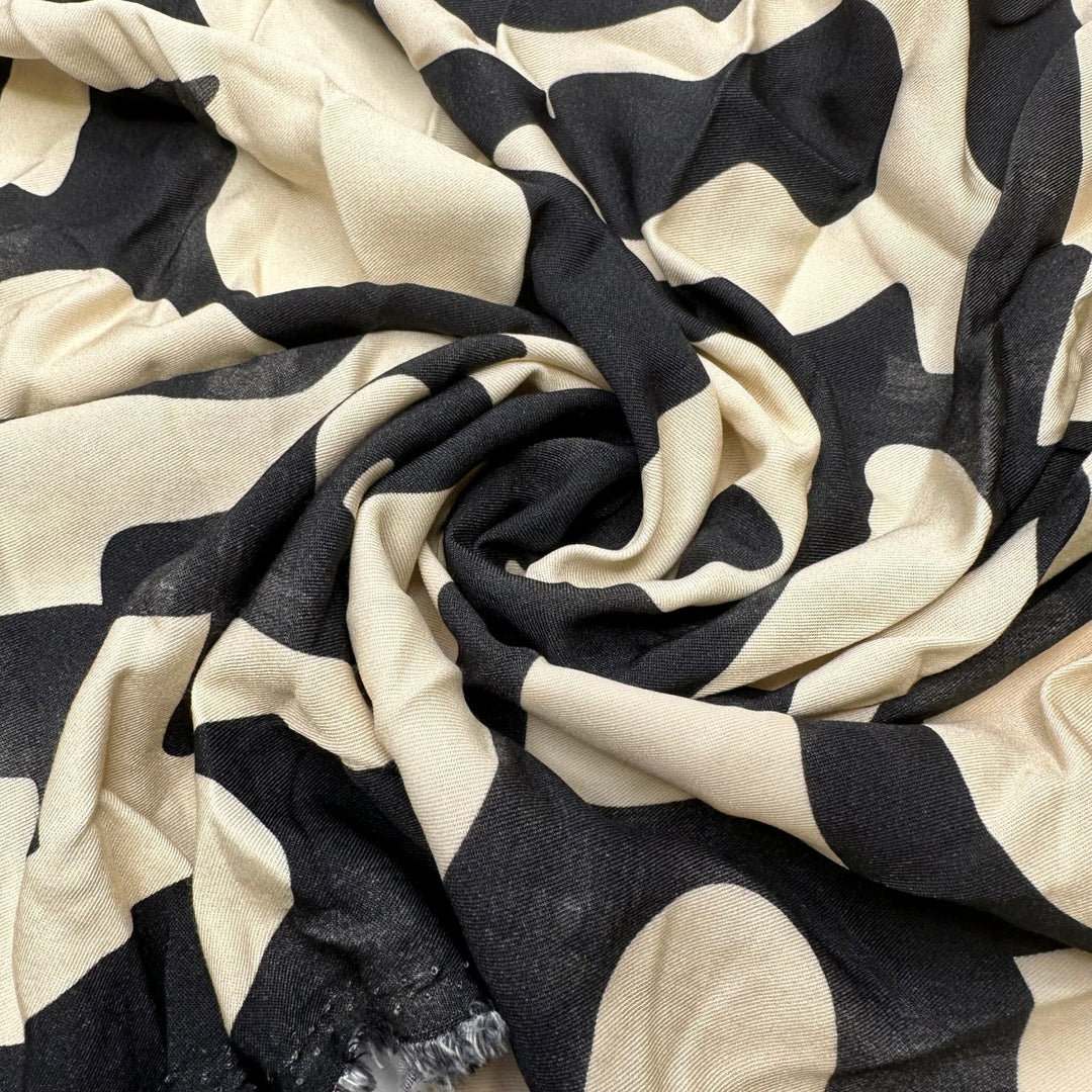 UB - What You Want It To Be - Tencel Woven - Cream/Black Geometric - 2.6M Bundle - True Deadstock fabric Fabric by private - Sustainable Textile | FABCYCLE