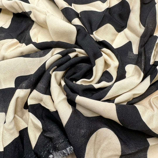 UB - What You Want It To Be - Tencel Woven - Cream/Black Geometric - 2.6M Bundle - True Deadstock fabric Fabric by private - Sustainable Textile | FABCYCLE