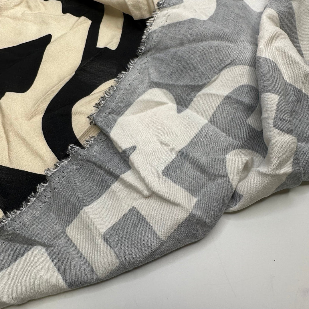 UB - What You Want It To Be - Tencel Woven - Cream/Black Geometric - 2.6M Bundle - True Deadstock fabric Fabric by private - Sustainable Textile | FABCYCLE