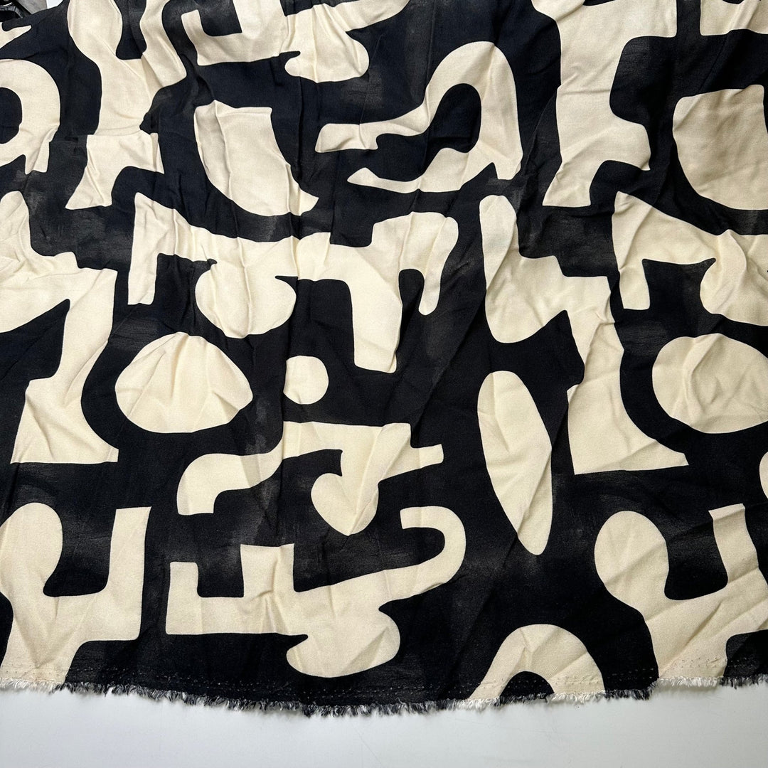 UB - What You Want It To Be - Tencel Woven - Cream/Black Geometric - 2.6M Bundle - True Deadstock fabric Fabric by private - Sustainable Textile | FABCYCLE