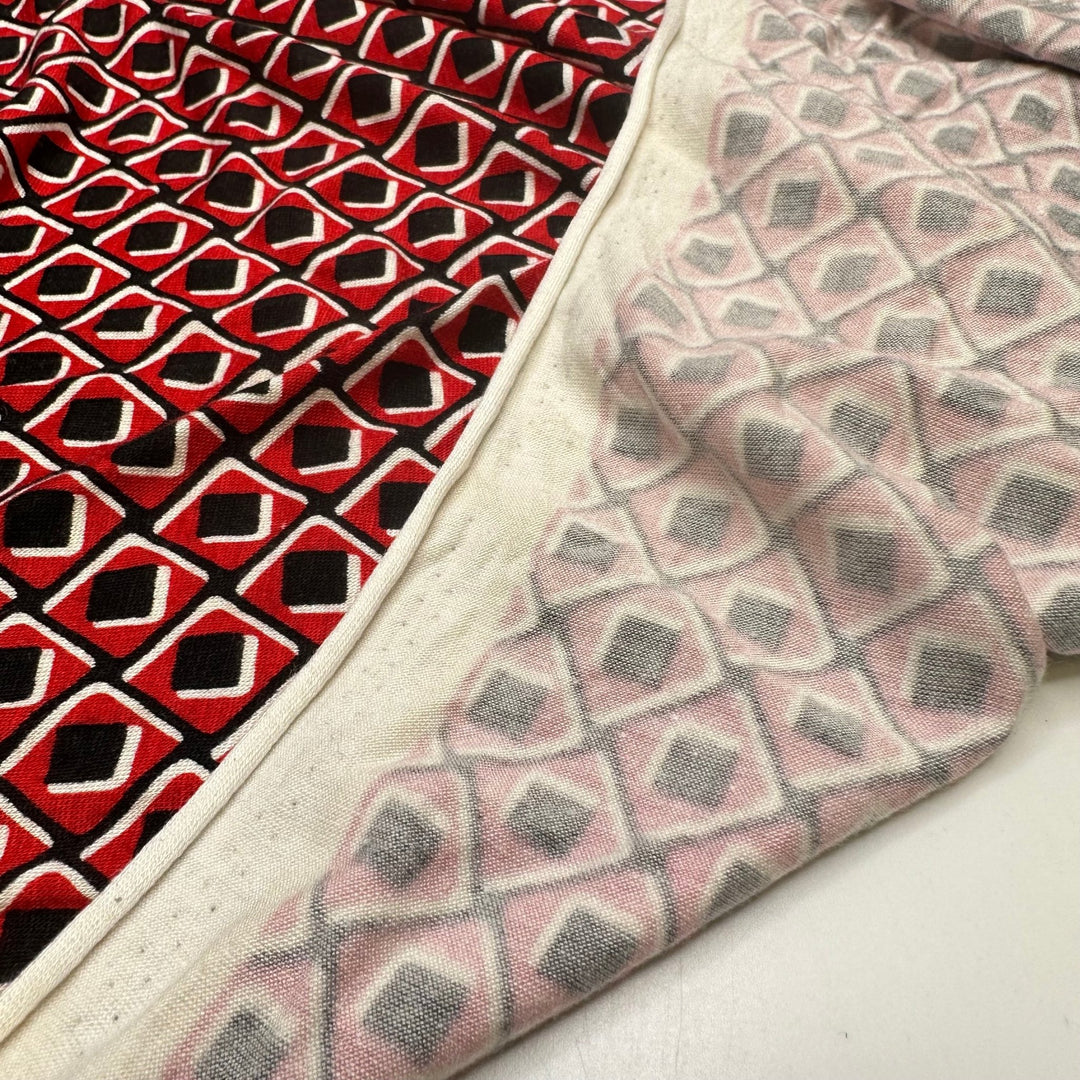 UB - Wrap Dress Chic - Jersey Polyester Blend Knit - Red/Black Geometric - 2.75M Bundle - True Deadstock fabric Fabric by private - Sustainable Textile | FABCYCLE