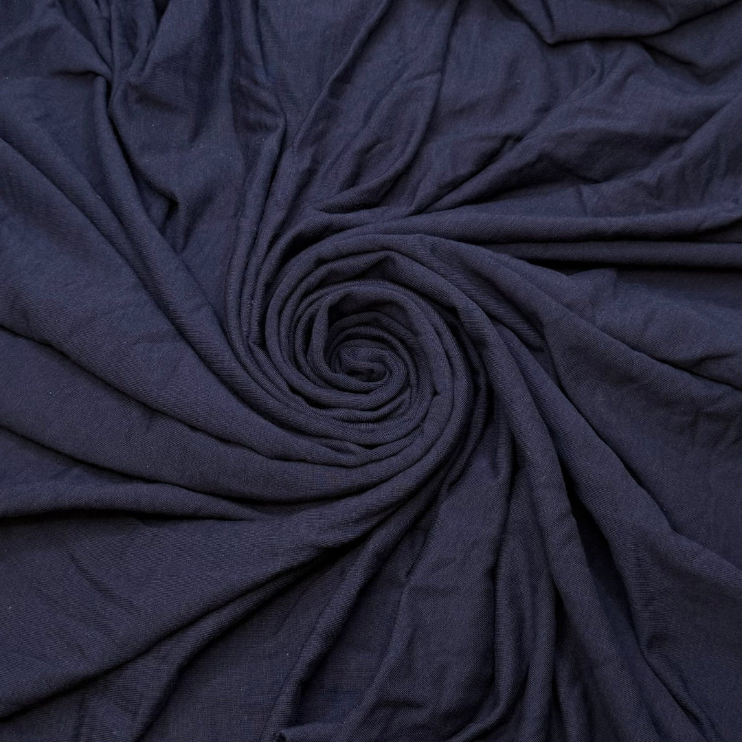 Uluhe Fern - French Terry Bamboo Blend Knit - Navy - 1.2M Bundle - True Deadstock fabric Fabric by private - Sustainable Textile | FABCYCLE