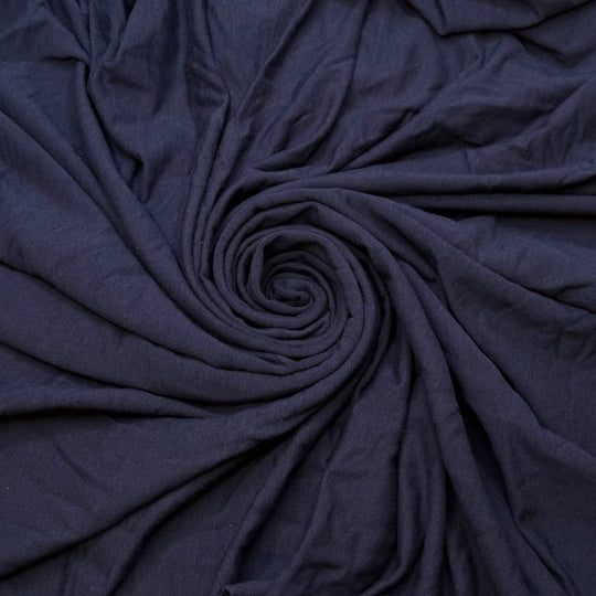 Uluhe Fern - French Terry Bamboo Blend Knit - Navy - 1.2M Bundle - True Deadstock fabric Fabric by private - Sustainable Textile | FABCYCLE