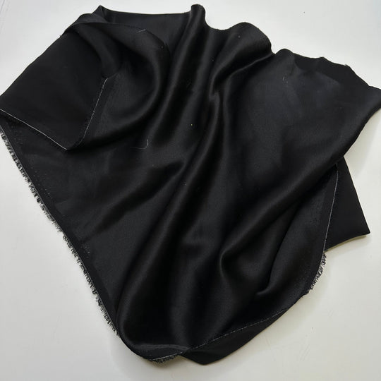 Under Her Power - Off Cuts Satin Silk Woven - Black - 0.5 Lb Bag - True Deadstock fabric Fabric by private - Sustainable Textile | FABCYCLE
