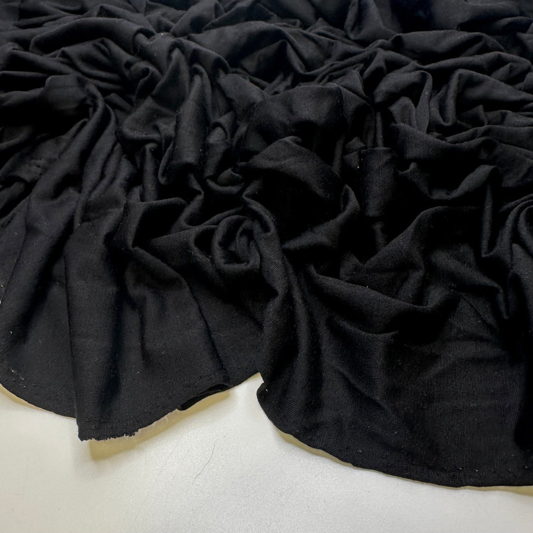Underneath It All - Marino Wool Blend Knit - Black - 1.2M Bundle - True Deadstock fabric Fabric by private - Sustainable Textile | FABCYCLE