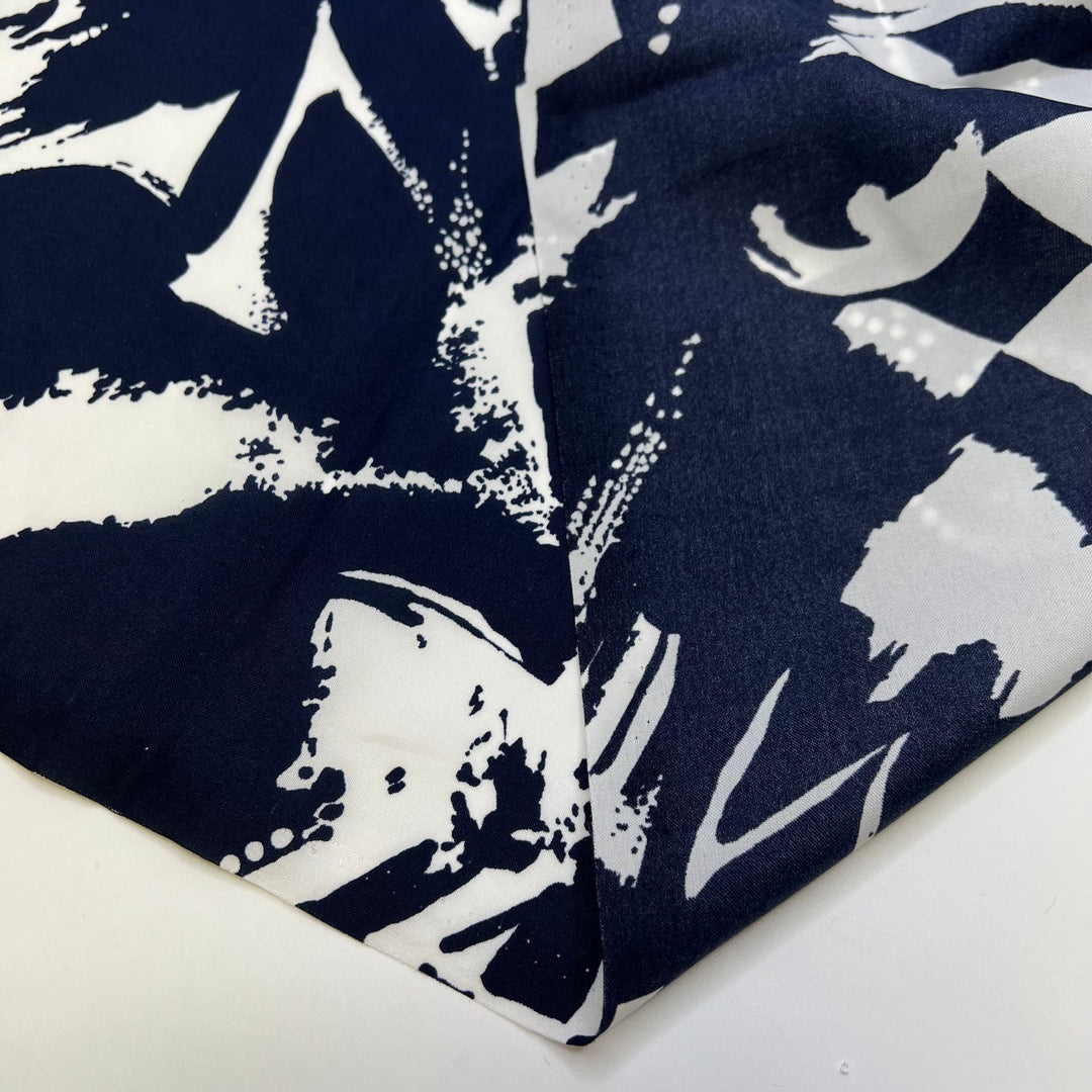 Underpainting - Polyester Blend Woven - Navy/White Abstract - 4.25M Bundle - True Deadstock fabric Fabric by private - Sustainable Textile | FABCYCLE