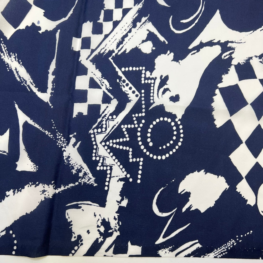 Underpainting - Polyester Blend Woven - Navy/White Abstract - 4.25M Bundle - True Deadstock fabric Fabric by private - Sustainable Textile | FABCYCLE