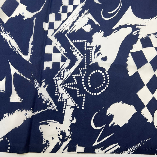 Underpainting - Polyester Blend Woven - Navy/White Abstract - 4.25M Bundle - True Deadstock fabric Fabric by private - Sustainable Textile | FABCYCLE
