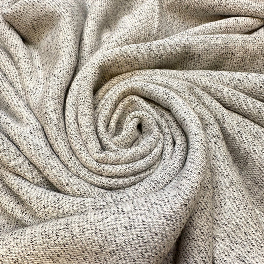 Underwater Passage - French Terry Natural Blend Knit - White/Grey - 2.4M Bundle - True Deadstock fabric Fabric by private - Sustainable Textile | FABCYCLE