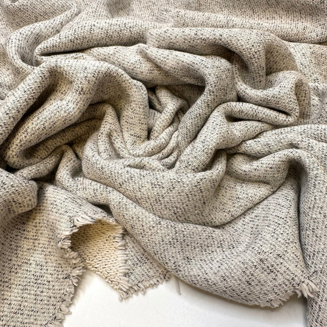 Underwater Passage - French Terry Natural Blend Knit - White/Grey - 2.4M Bundle - True Deadstock fabric Fabric by private - Sustainable Textile | FABCYCLE