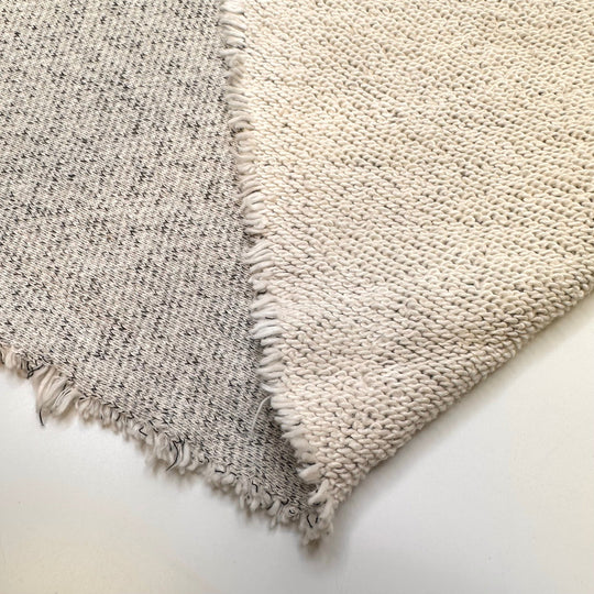 Underwater Passage - French Terry Natural Blend Knit - White/Grey - 2.4M Bundle - True Deadstock fabric Fabric by private - Sustainable Textile | FABCYCLE