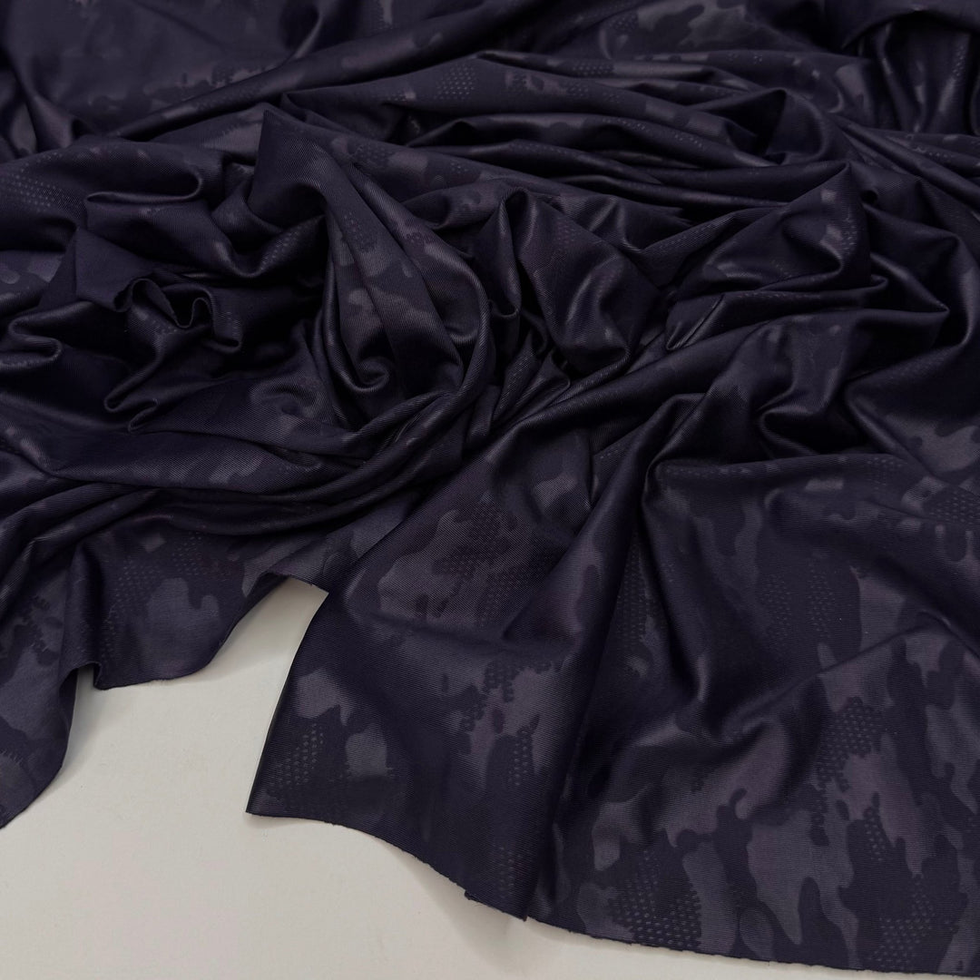 Underwater Stealth - Jersey Nylon/Spandex Knit - Navy Camouflage - 1M Bundle - True Deadstock fabric Fabric by private - Sustainable Textile | FABCYCLE