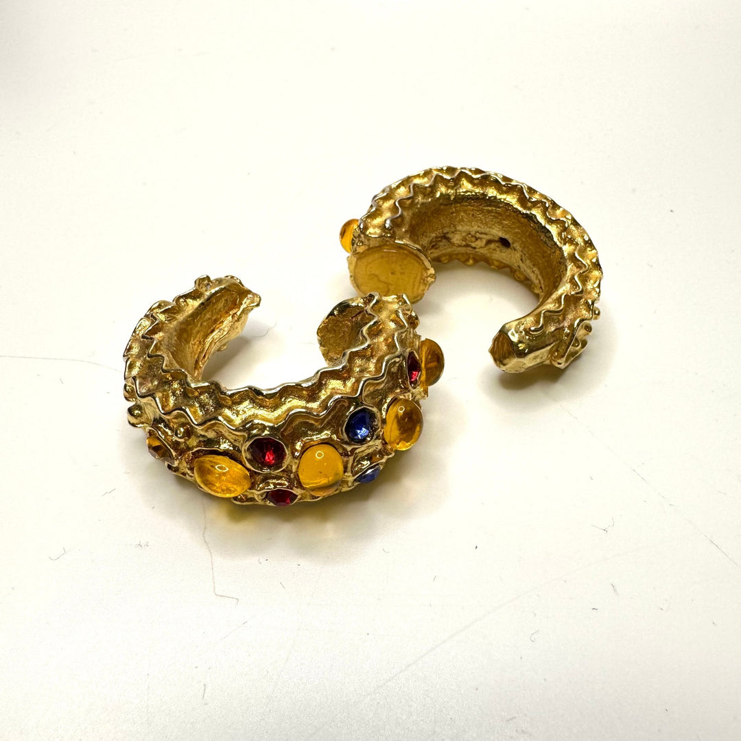 Unfinished Large Gold Earring Pieces Costume Jewelry - Gold Multi - Individual - True Deadstock supplies Fabric by private - Sustainable Textile | FABCYCLE