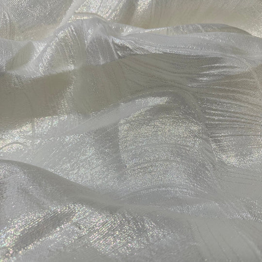 Unicorn - Jacquard Poly/Metallic Woven - Ivory Abstract - 1.2M Bundle - True Deadstock fabric Fabric by private - Sustainable Textile | FABCYCLE
