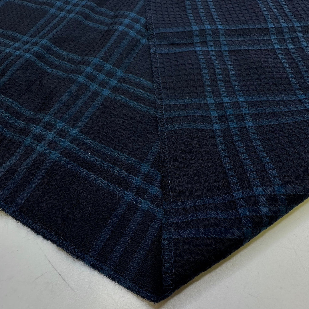 Unique Vintage Fabrics - Wool Woven - Dark Blue/Navy Plaid - 1M Bundle - True Deadstock fabric Fabric by private - Sustainable Textile | FABCYCLE