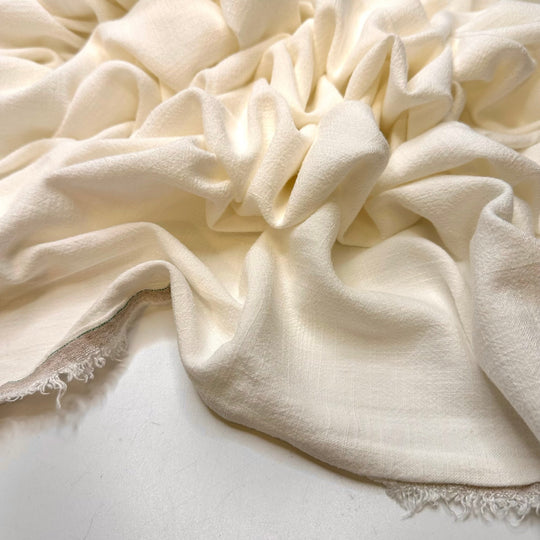 Untrodden Snow - Linen/Viscose Woven - Light Cream - 2M Bundle - True Deadstock fabric Fabric by private - Sustainable Textile | FABCYCLE