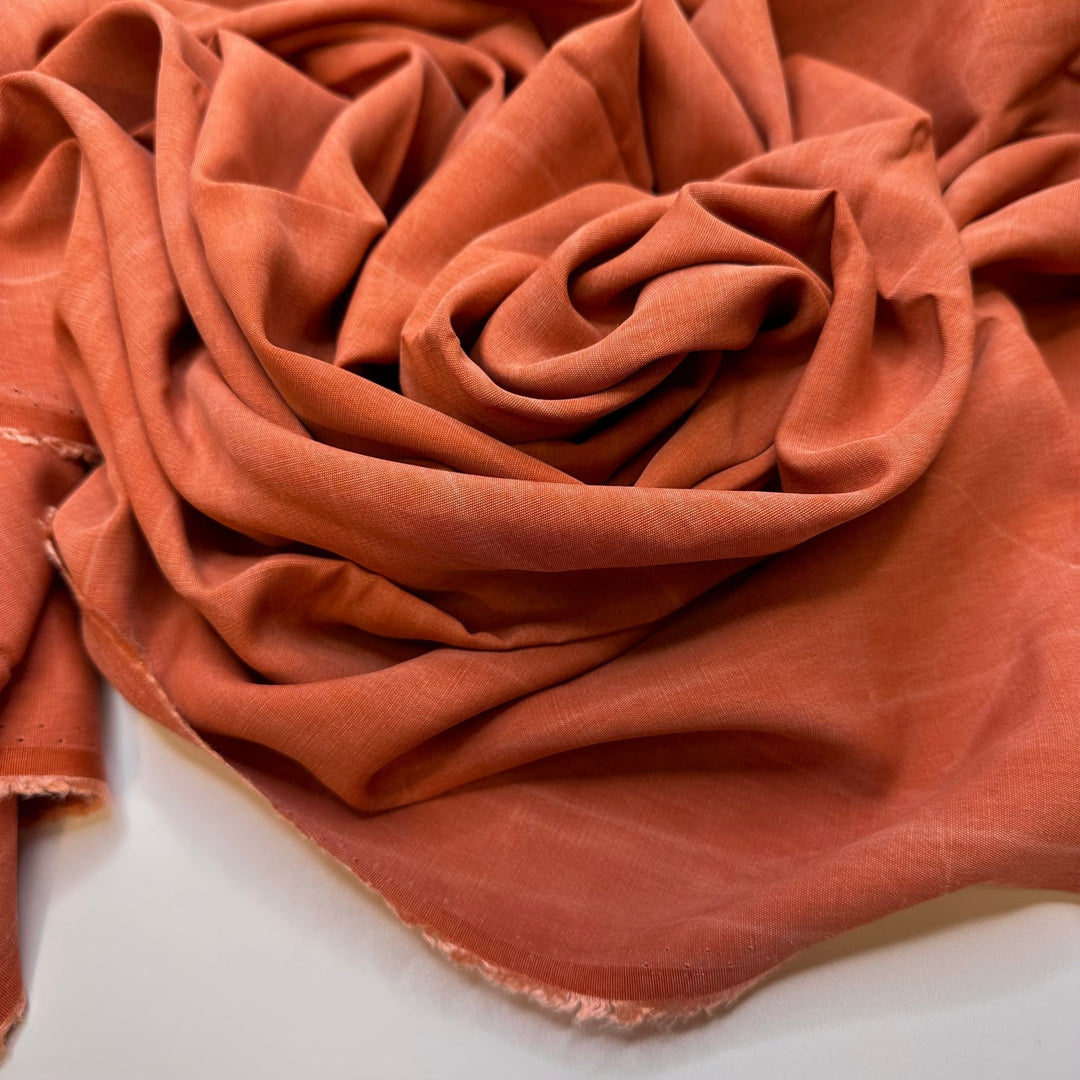 Up Helly Aa Fire - Tencel Blend Woven - Orange - 1.5M Bundle - True Deadstock fabric Fabric by private - Sustainable Textile | FABCYCLE