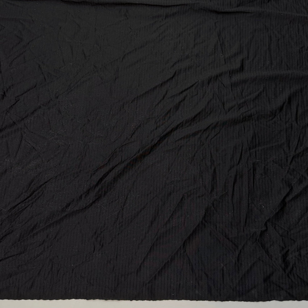 Upgrading My Camping Gear - Rib Knit Polyester Blend Knit - Black Stripes - 1.6M Bundle - True Deadstock fabric Fabric by private - Sustainable Textile | FABCYCLE