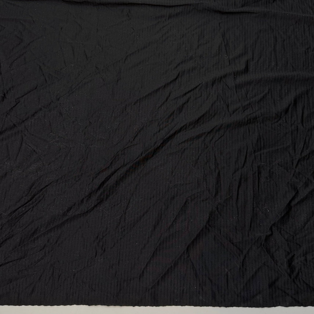 Upgrading My Camping Gear - Rib Knit Polyester Blend Knit - Black Stripes - 1.6M Bundle - True Deadstock fabric Fabric by private - Sustainable Textile | FABCYCLE