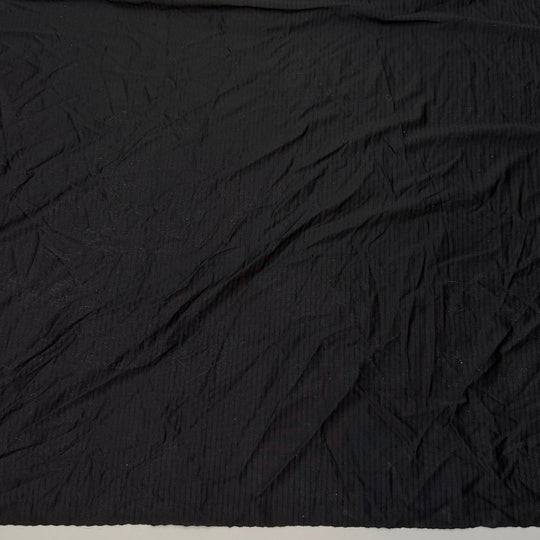 Upgrading My Camping Gear - Rib Knit Polyester Blend Knit - Black Stripes - 1.6M Bundle - True Deadstock fabric Fabric by private - Sustainable Textile | FABCYCLE