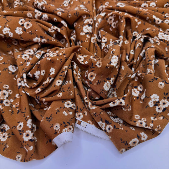 Uplifting Community - Polyester Blend Woven - White/Beige Floral - 2.3M Bundle - True Deadstock fabric Fabric by private - Sustainable Textile | FABCYCLE
