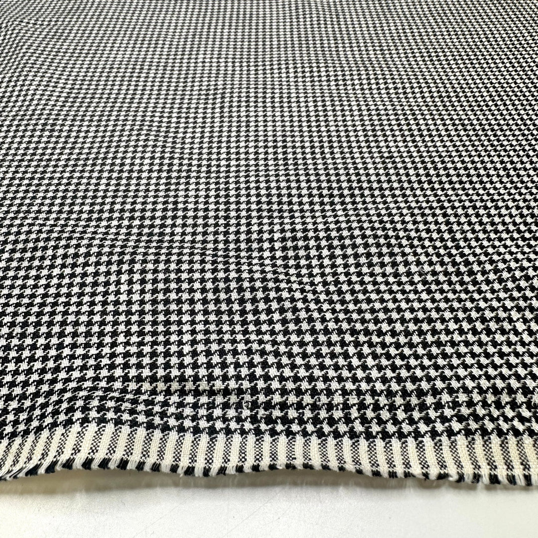 Uptown Girl - Cotton Blend Woven - White/Black Houndstooth - 2M Bundle - True Deadstock fabric Fabric by private - Sustainable Textile | FABCYCLE
