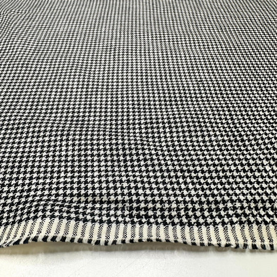 Uptown Girl - Cotton Blend Woven - White/Black Houndstooth - 2M Bundle - True Deadstock fabric Fabric by private - Sustainable Textile | FABCYCLE