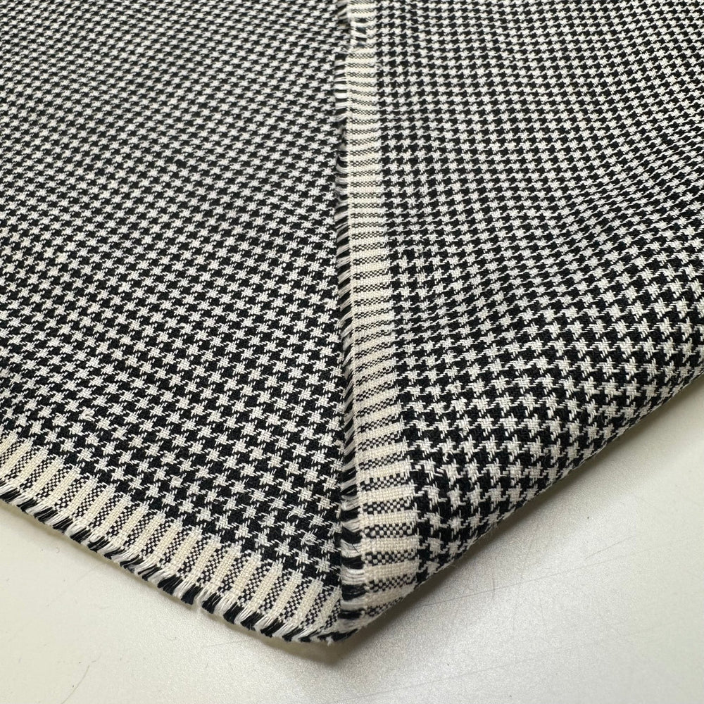 Uptown Girl - Cotton Blend Woven - White/Black Houndstooth - 2M Bundle - True Deadstock fabric Fabric by private - Sustainable Textile | FABCYCLE