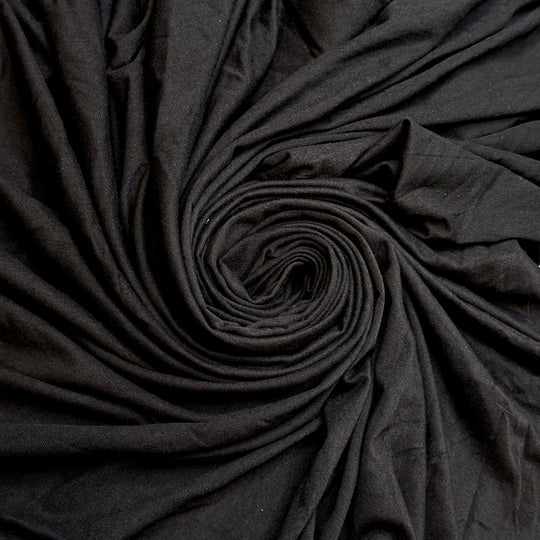 Urban Foraging - Jersey Bamboo Blend Knit - Black - 1.6M Bundle - True Deadstock fabric Fabric by private - Sustainable Textile | FABCYCLE