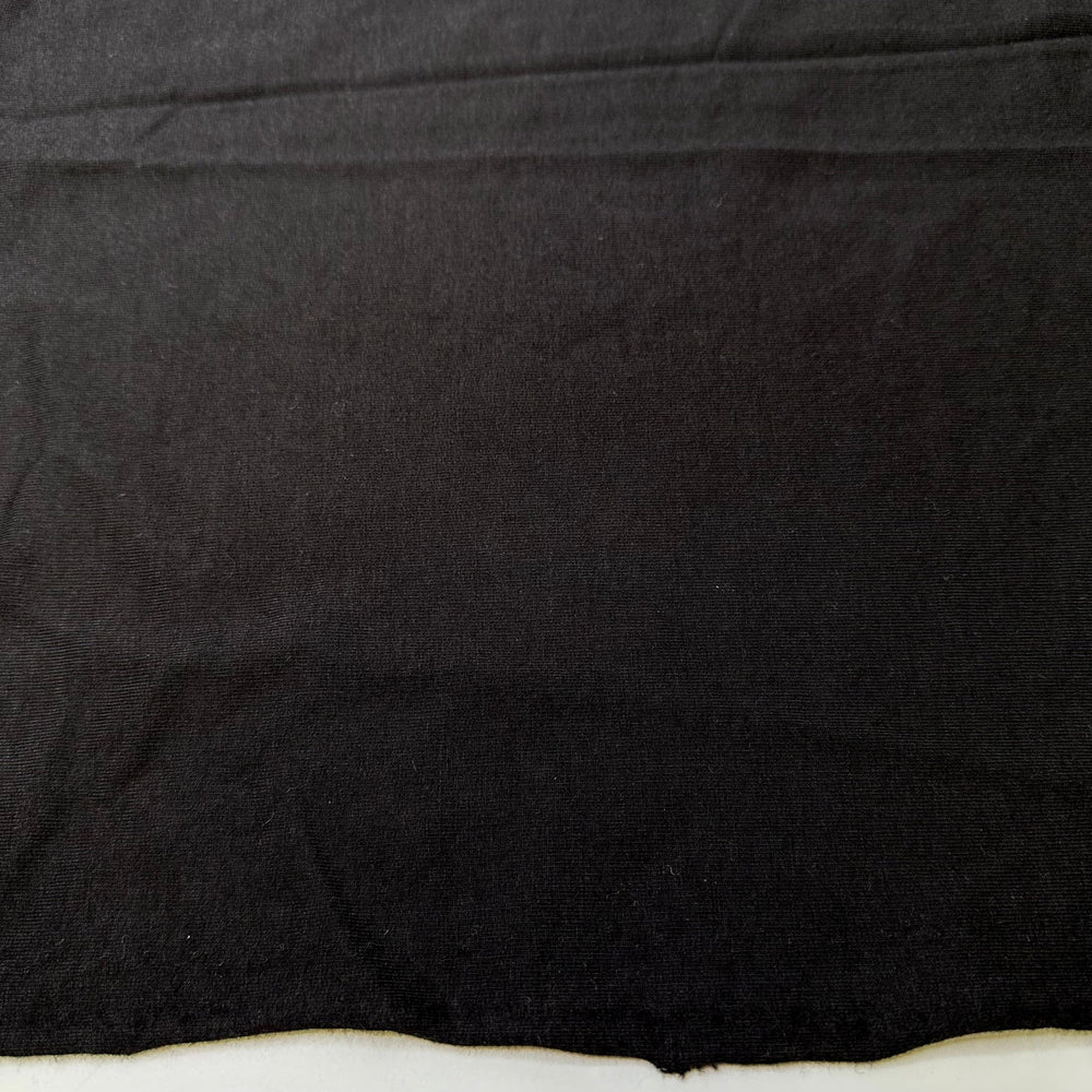 Used The Wrong Interfacing Weight - Jersey Fleece Bamboo Blend Knit - Black - 1.6M Bundle - True Deadstock fabric Fabric by private - Sustainable Textile | FABCYCLE