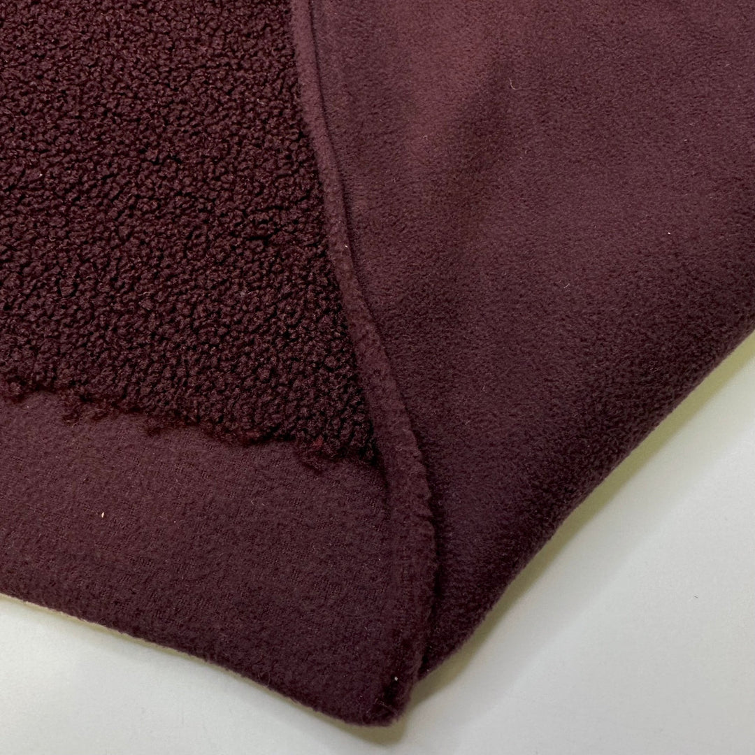 Using A Compass - Fleece Polyester Blend Knit - Black/Burgundy - 1.4M Bundle - True Deadstock fabric Fabric by private - Sustainable Textile | FABCYCLE
