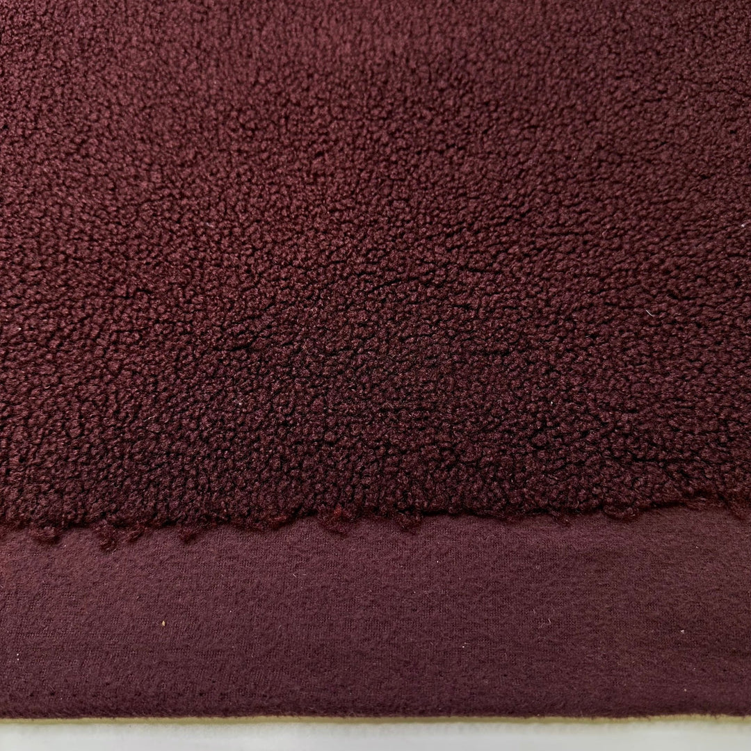 Using A Compass - Fleece Polyester Blend Knit - Black/Burgundy - 1.4M Bundle - True Deadstock fabric Fabric by private - Sustainable Textile | FABCYCLE