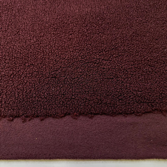 Using A Compass - Fleece Polyester Blend Knit - Black/Burgundy - 1.4M Bundle - True Deadstock fabric Fabric by private - Sustainable Textile | FABCYCLE