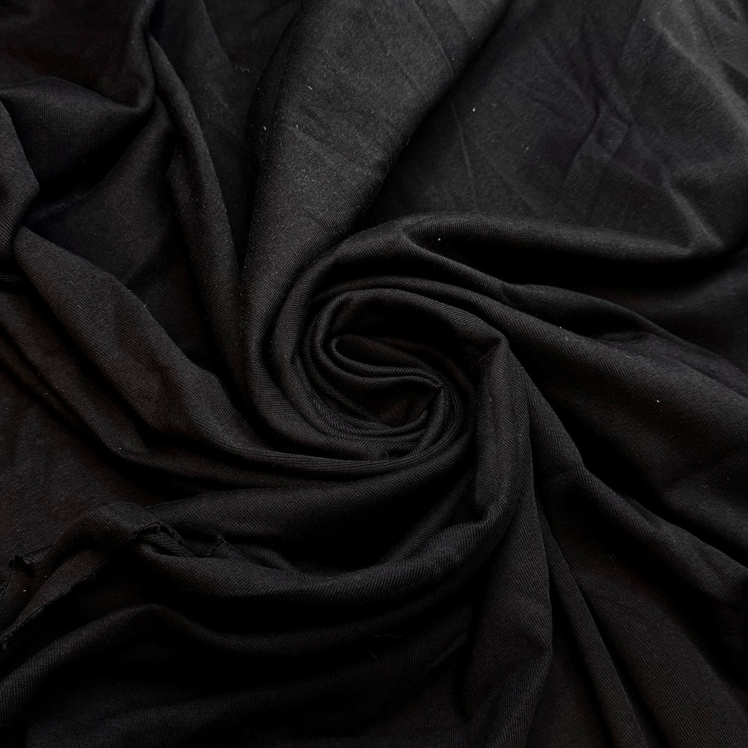 Using A Field Guide - Rib Knit Cotton Blend Knit - Black - 1.9M Bundle - True Deadstock fabric Fabric by private - Sustainable Textile | FABCYCLE