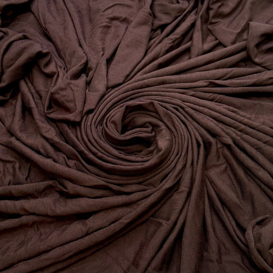 Using The Wrong Tension - Jersey Bamboo Blend Knit - Brown - 1.5M Bundle - True Deadstock fabric Fabric by private - Sustainable Textile | FABCYCLE