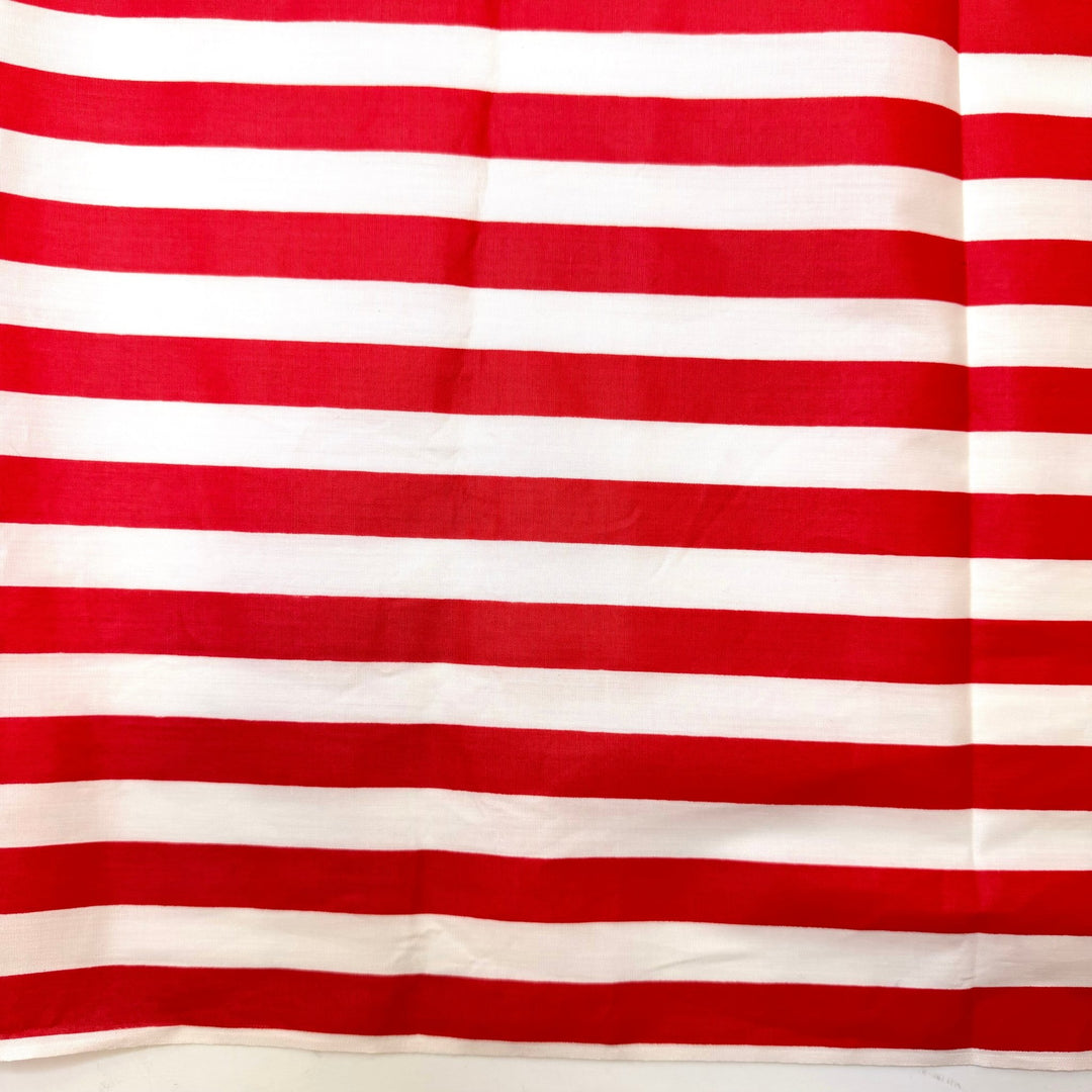 Vacation Homestead - Vintage Cotton Woven - Red/White Stripes - 1.95M Bundle - True Deadstock fabric Fabric by private - Sustainable Textile | FABCYCLE
