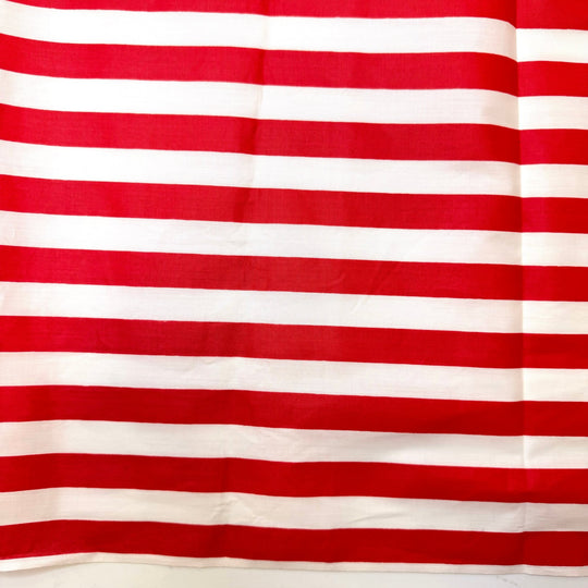 Vacation Homestead - Vintage Cotton Woven - Red/White Stripes - 1.95M Bundle - True Deadstock fabric Fabric by private - Sustainable Textile | FABCYCLE