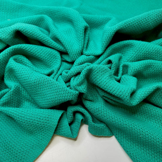 Vacation Sweater - Wide Sweater Knit Cotton Knit - Turquoise Green - 1.9M Bundle - True Deadstock fabric Fabric by private - Sustainable Textile | FABCYCLE