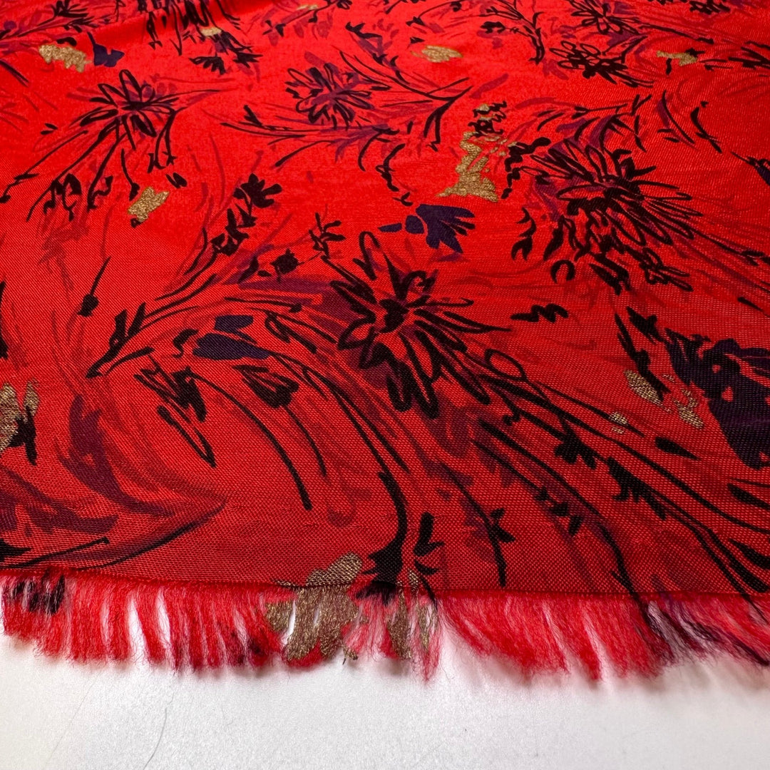Vampire Fashion - Polyester Blend Knit - Red Multi Floral - 2.3M Bundle - True Deadstock fabric Fabric by private - Sustainable Textile | FABCYCLE