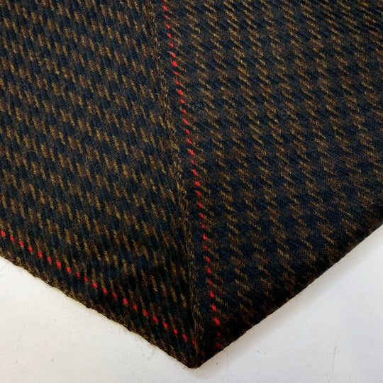 Velvet Onyx Charm - Made In England Houndstooth Wool Woven - Navy/Brown Houndstooth - 4.5M Bundle - True Deadstock fabric Fabric by private - Sustainable Textile | FABCYCLE