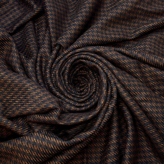 Velvet Onyx Charm - Made In England Houndstooth Wool Woven - Navy/Brown Houndstooth - 4.5M Bundle - True Deadstock fabric Fabric by private - Sustainable Textile | FABCYCLE