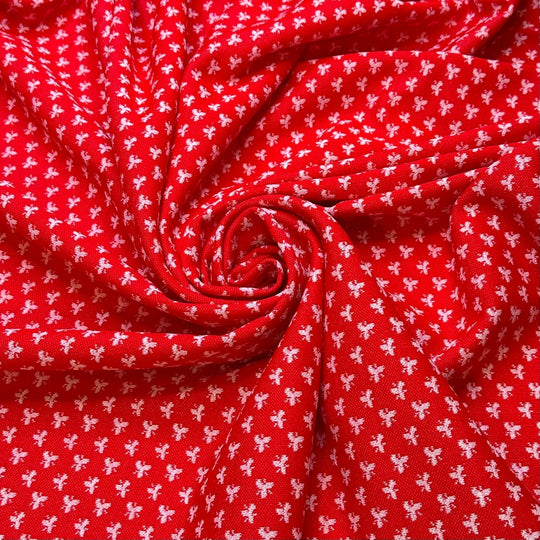 Very Canadian - Interlock Acrylic Blend Knit - Red/White Geometric - 1.85M Bundle - True Deadstock fabric Fabric by private - Sustainable Textile | FABCYCLE