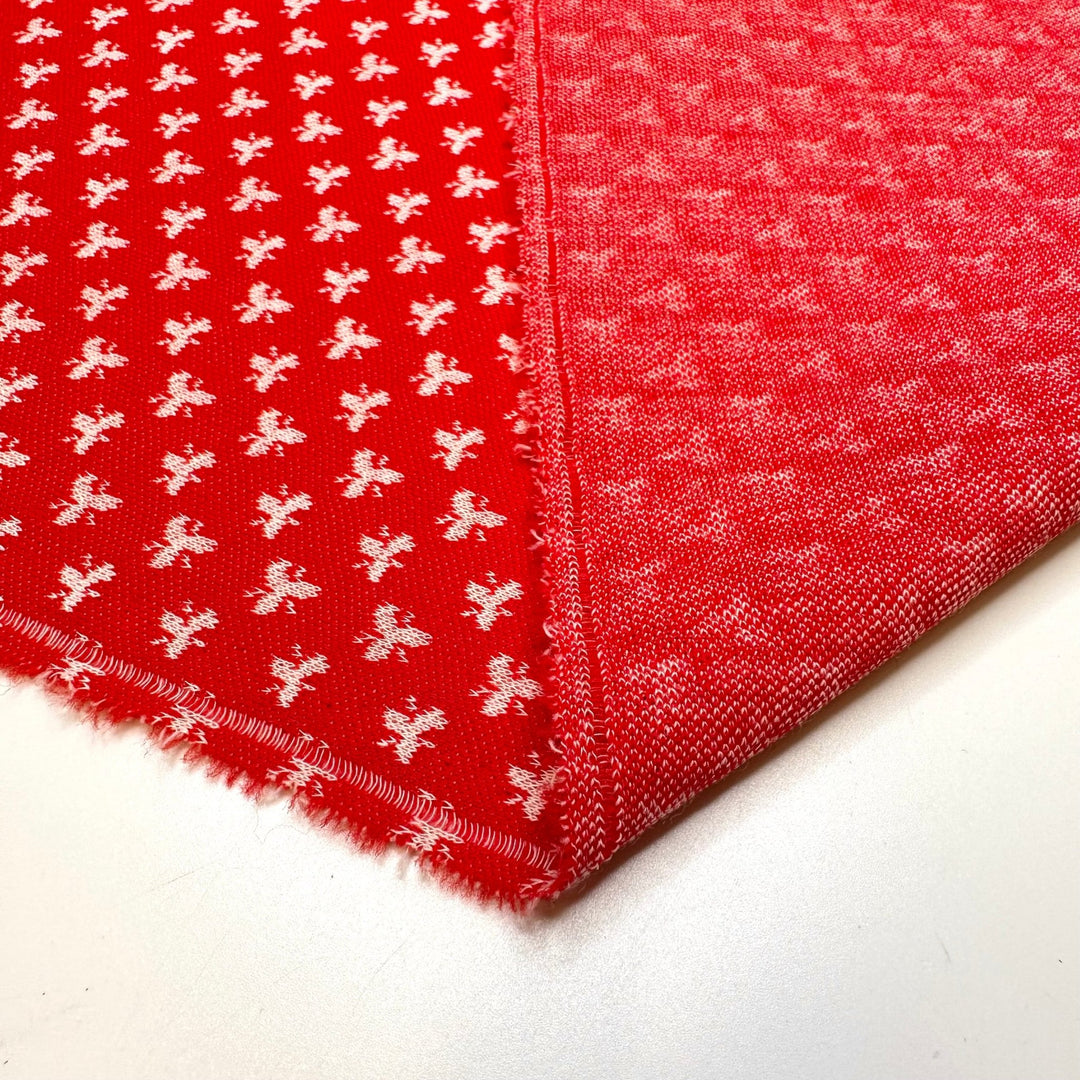 Very Canadian - Interlock Acrylic Blend Knit - Red/White Geometric - 1.85M Bundle - True Deadstock fabric Fabric by private - Sustainable Textile | FABCYCLE