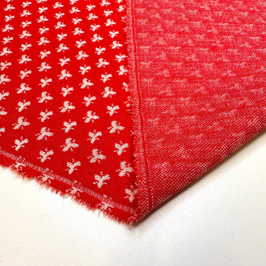 Very Canadian - Interlock Acrylic Blend Knit - Red/White Geometric - 1.85M Bundle - True Deadstock fabric Fabric by private - Sustainable Textile | FABCYCLE
