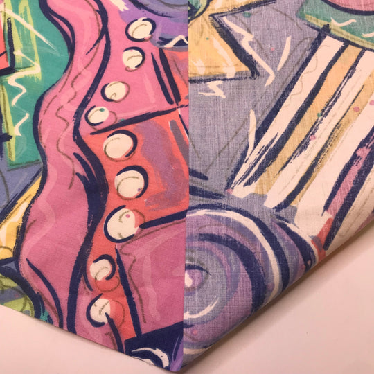 VHS - Vintage Poly/Cotton Woven - Multi Abstract - 0.6M Bundle - True Deadstock fabric Fabric by private - Sustainable Textile | FABCYCLE