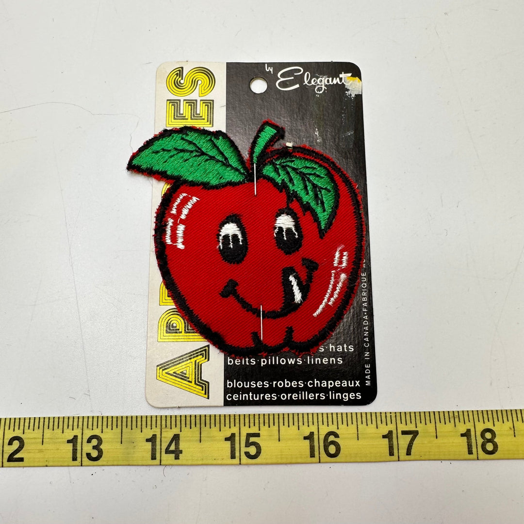Vintage Apple Patch Applique - Red Multi - Individual - True Deadstock supplies Fabric by private - Sustainable Textile | FABCYCLE