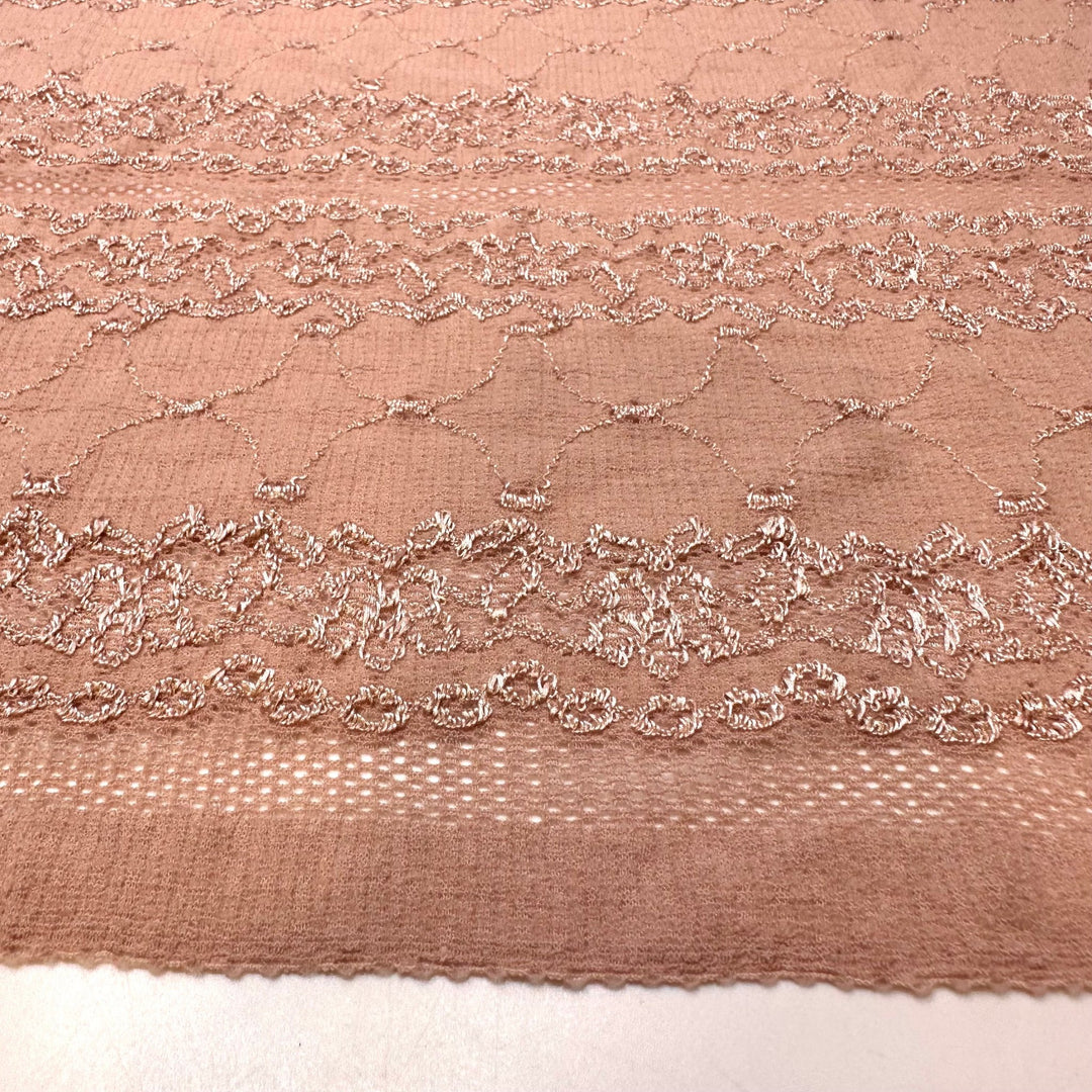 Vintage Costumes - Lace Polyester Blend Knit - Light Pink Floral - 1M Bundle - True Deadstock fabric Fabric by private - Sustainable Textile | FABCYCLE