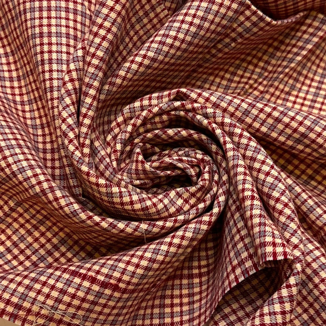 Vintage Cotton Pack - Vintage Cotton Woven - Red/Blue Plaid - 7 Pack - True Deadstock fabric Fabric by private - Sustainable Textile | FABCYCLE