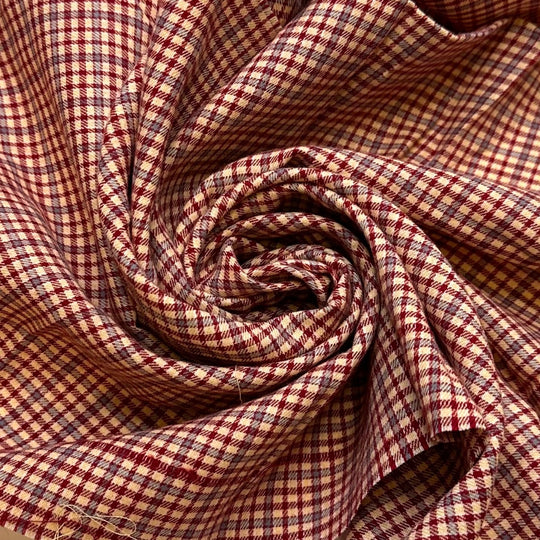 Vintage Cotton Pack - Vintage Cotton Woven - Red/Blue Plaid - 7 Pack - True Deadstock fabric Fabric by private - Sustainable Textile | FABCYCLE