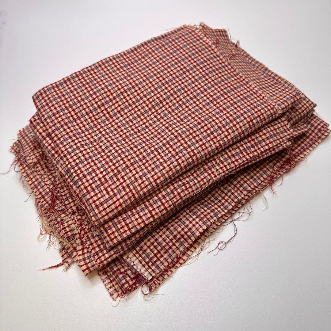 Vintage Cotton Pack - Vintage Cotton Woven - Red/Blue Plaid - 7 Pack - True Deadstock fabric Fabric by private - Sustainable Textile | FABCYCLE